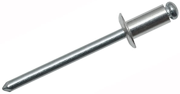 Заклепка вытяжная алюминий/сталь со стандартным бортиком, для мягких материалов 4,8х24 - фото