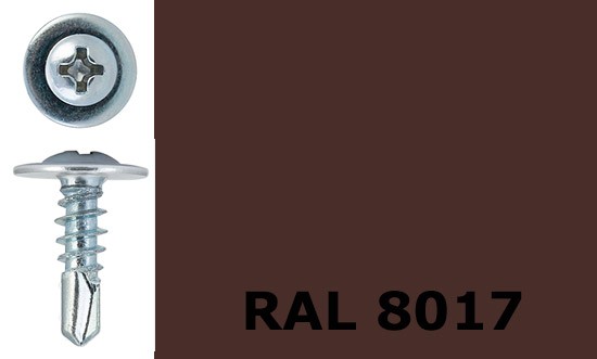 Саморез-клоп с буром 4,2х41 окрашенный, RAL 8017 (шоколадно-коричневый) - фото