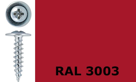 Саморез-клоп острый 4,2х16 окрашенный, RAL 3003 (рубиново-красный) - фото