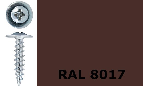 Саморез-клоп острый 4,2х32 окрашенный, RAL 8017 (шоколадно-коричневый) - фото