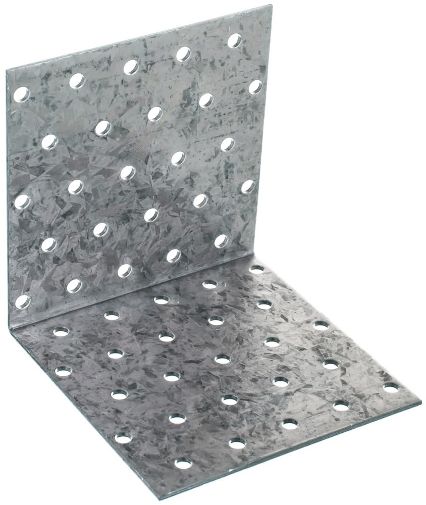 Уголок крепежный равносторонний 40х140х2 мм KUR, оцинкованная сталь - фото