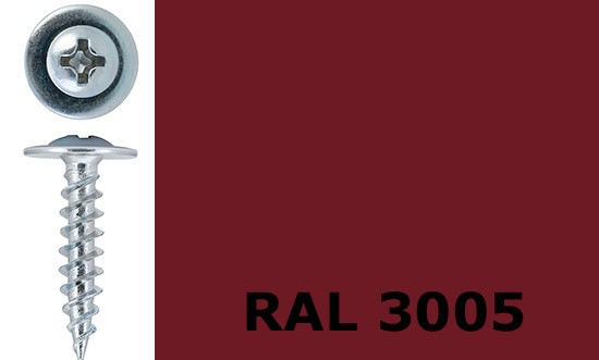Саморез-клоп острый 4,2х13 окрашенный, RAL 3005 (винно-красный) - фото