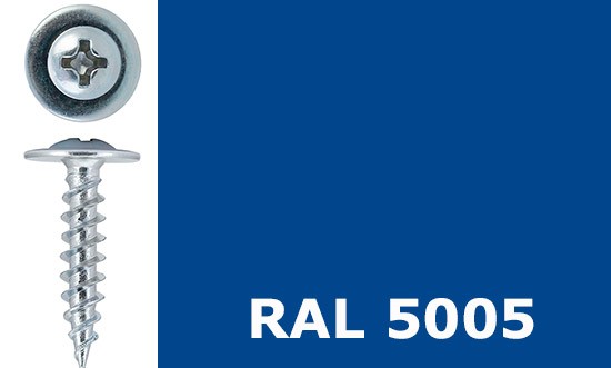 Саморез-клоп острый 4,2х38 окрашенный, RAL 5005 (сигнальный синий) - фото