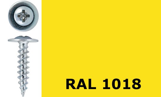 Саморез-клоп острый 4,2х25 окрашенный, RAL 1018 (цинково-жёлтый) - фото