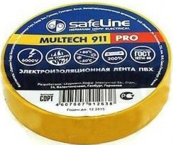 Изолента желтая SafeLine Multech 911 ПВХ - фото