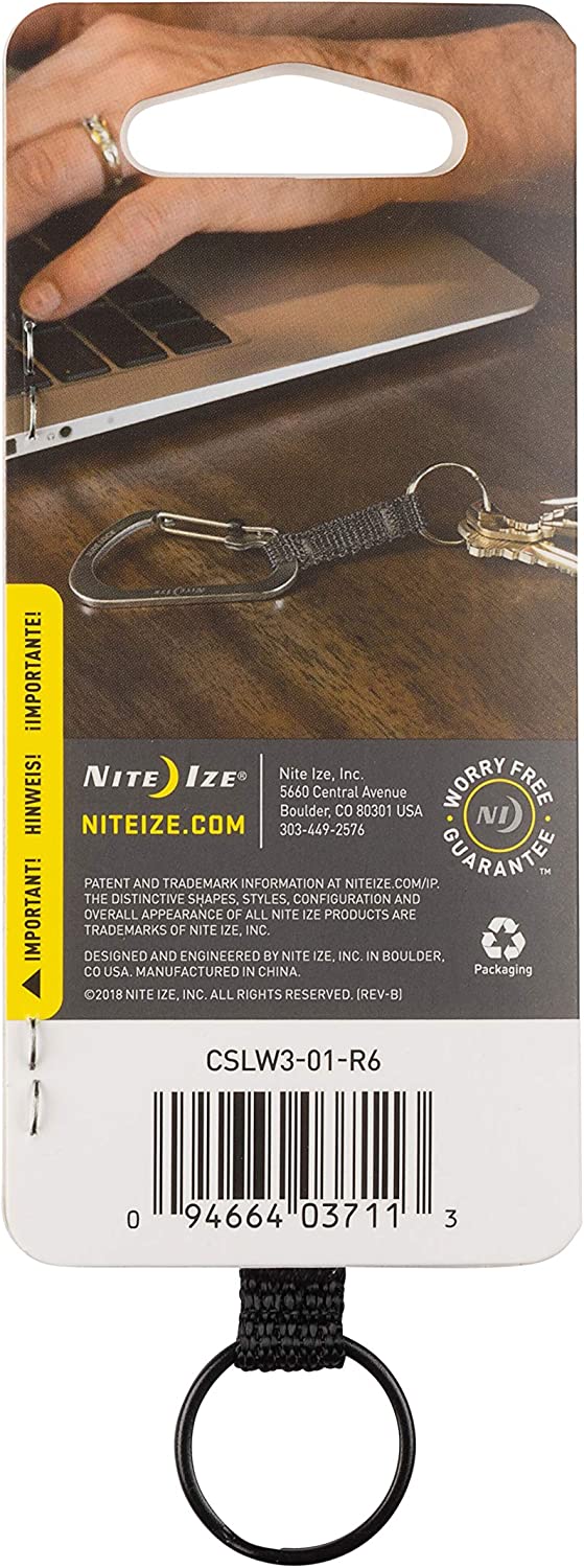 Карабин-брелок Nite Ize SlideLock KeyRing CSLW3-01-R6, размер 3, черный - фото