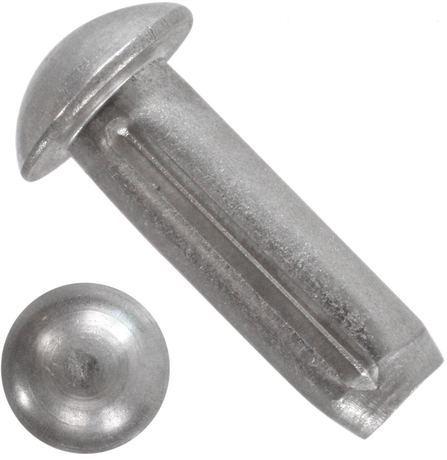 Штифт (заклёпка) цилиндрический DIN 1476 form A с полукруглой головкой, нержавеющая сталь А2 - фото