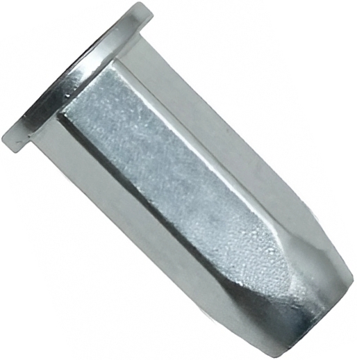 Резьбовая заклепка М5 с цилиндрическим бортиком, шестигранная, закрытая, оцинкованная сталь - фото