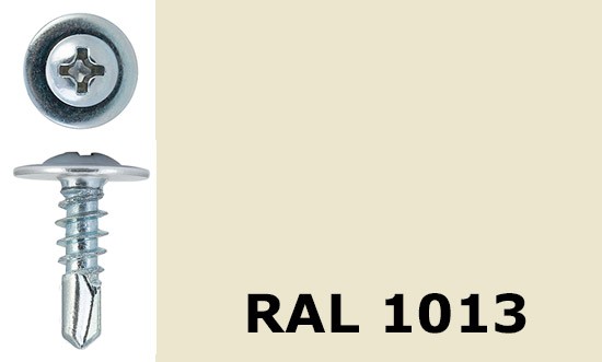 Саморез-клоп с буром 4,2х13 окрашенный, RAL 1013 (жемчужно-белый) - фото