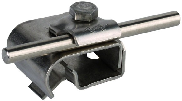Клемма для монтажа проводников на жёлобе с зажимом Rd=6-10 мм, 16-22 мм DEHN 339069, нержавеющая сталь - фото