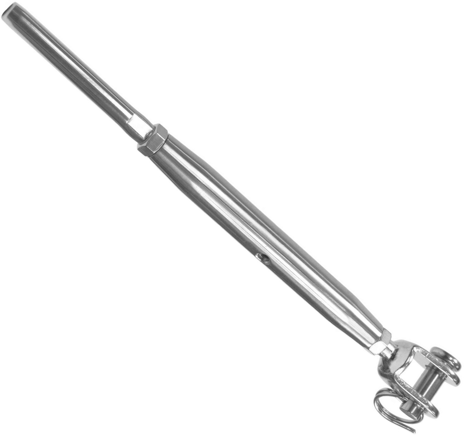 Талреп закрытый М14 вилка с обжимом для троса 7 мм 8275, нержавеющая сталь А4 - фото