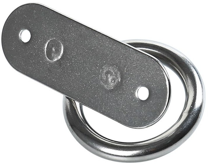Обушок на овальной пластине с кольцом, нержавеющая сталь А4 - фото