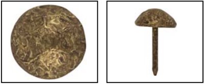 Декоративный гвоздь "Шершавый", 10х13, Старое золото с вкраплением, Dransfeld - фото