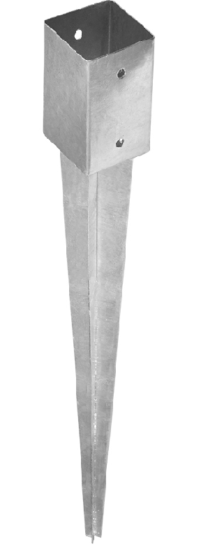 Забивное основание столба СПК 70х750 мм, оцинкованная сталь - фото