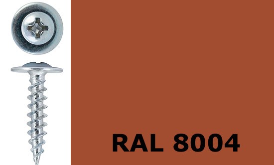 Саморез-клоп острый 4,2х13 окрашенный, RAL 8004 (медно-коричневый) - фото