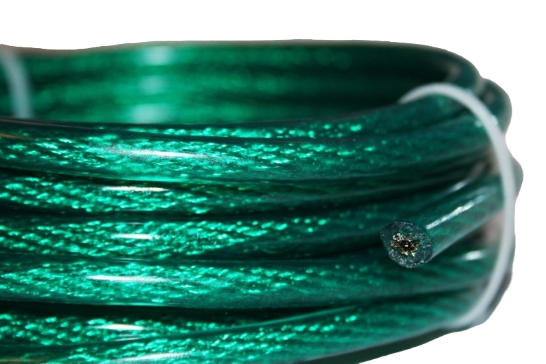 Трос в ПВХ оболочке 6 мм, полупрозрачный зеленый - фото