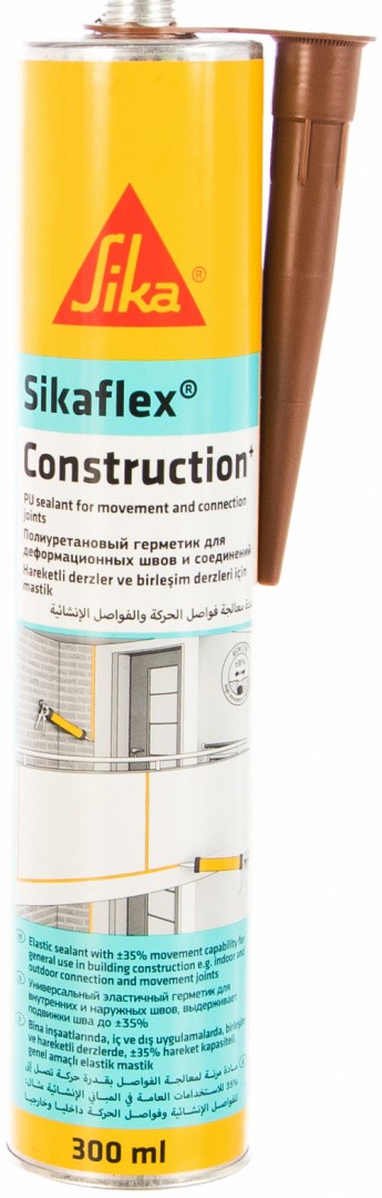 Герметик полиуретановый 300 мл SIKA Sikaflex Construction+ 443764 коричневый - фото