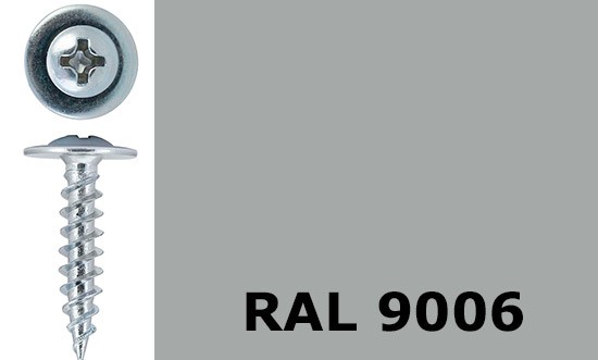 Саморез-клоп острый 4,2х16 окрашенный, RAL 9006 (бело-алюминиевый) - фото