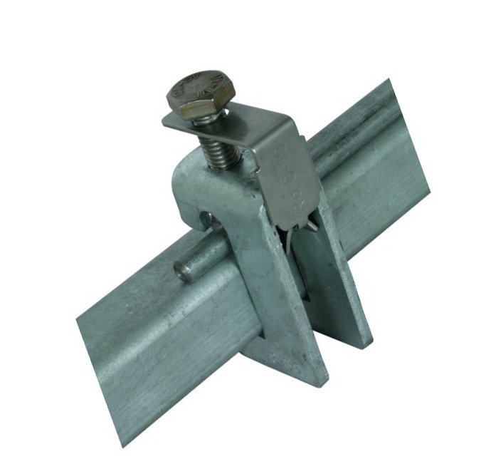 Соединительная клемма с нажимной пластиной 18-35 мм Rd=6-10 мм, оцинкованная сталь - фото