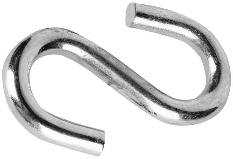 Крючок S-образный 7 мм, нержавеющая сталь А4 - фото