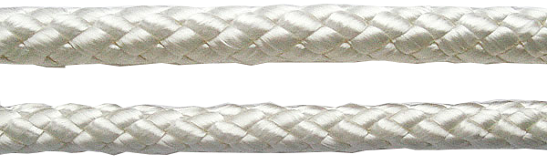 Шнур полиэфирный 6 мм, 16-прядный, без сердечника (белый) - фото