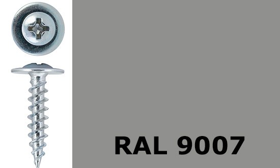 Саморез-клоп острый 4,2х32 окрашенный, RAL 9007 (тёмно-алюминиевый) - фото
