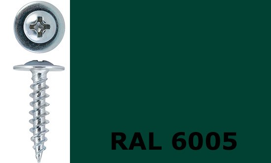 Саморез-клоп острый 4,2х16 окрашенный, RAL 6005 (зелёный мох) - фото
