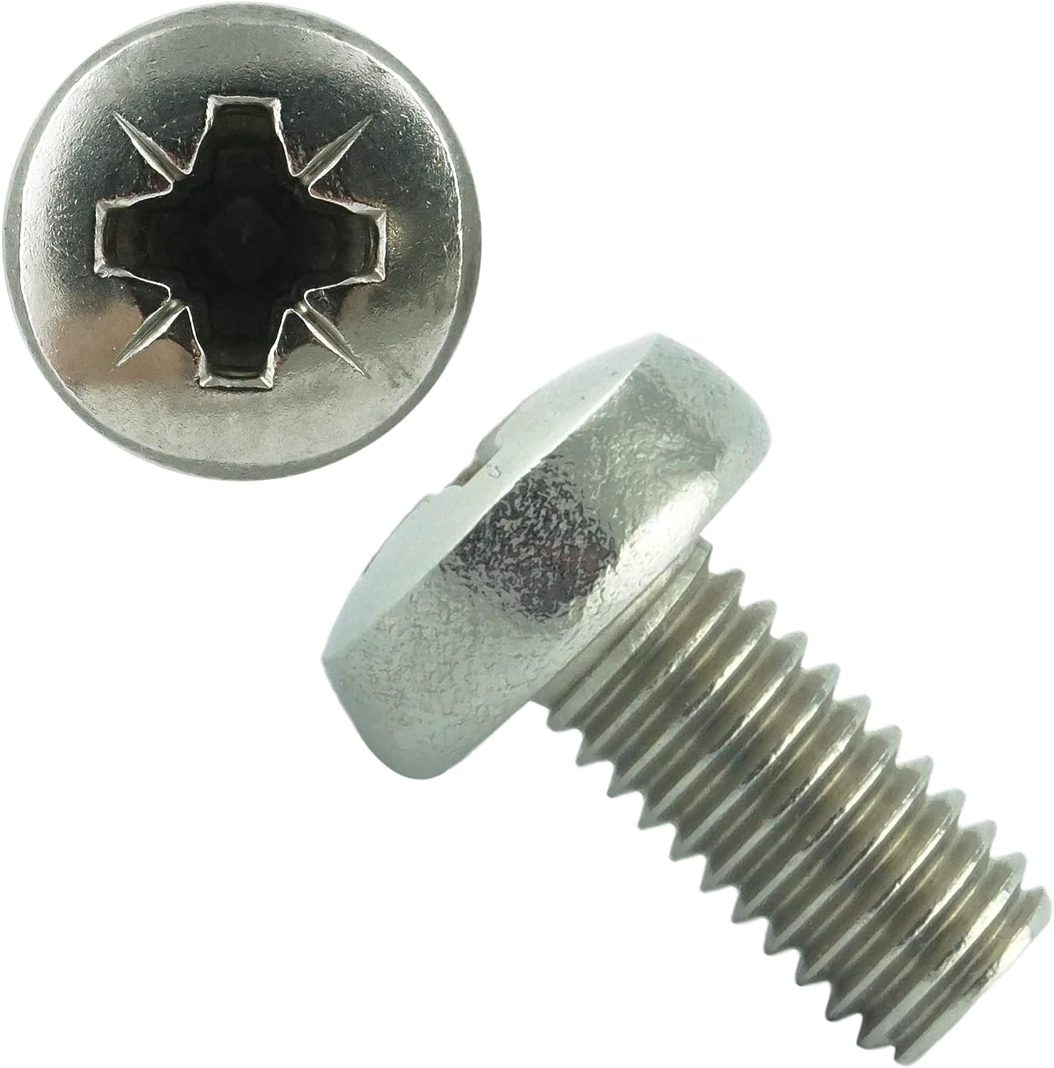 Винт М4х18 с полукруглой головкой и шлицем PZ DIN 7985, нержавеющая сталь А2 - фото