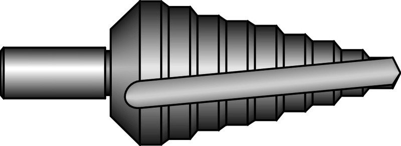 Сверло ступенчатое 100 мм 12 ступеней 4-39 мм, ц/х 13 мм Bucovice 641017, HSS - фото