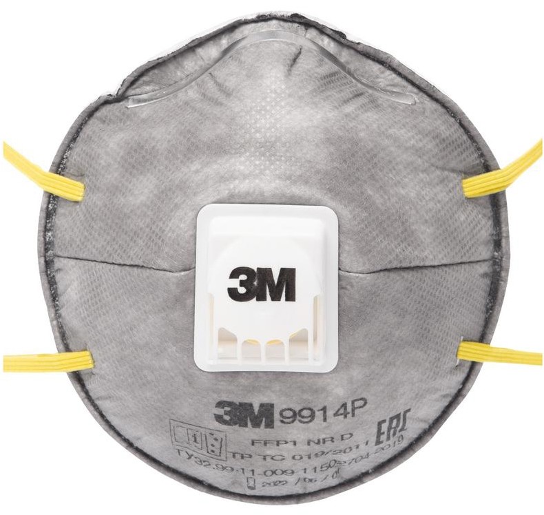 Полумаска с дополнительной защитой от паров органических веществ 3M 9914P, 10 шт - фото