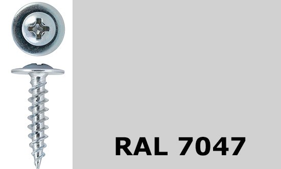 Саморез-клоп острый 4,2х25 окрашенный, RAL 7047 (телегрей 4) - фото