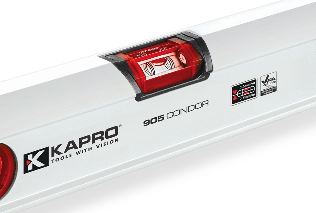 Уровень строительный 800 мм KAPRO CONDOR 905-40-80 - горизонтальная колба OPTIVISION® Red с линиями градиента до 2%