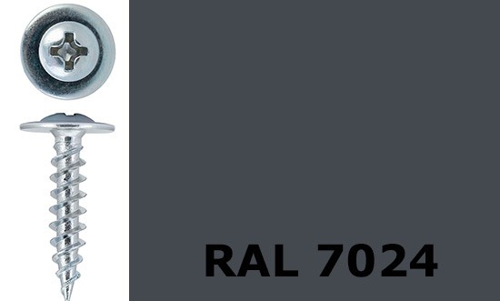 Саморез-клоп острый 4,2х13 окрашенный, RAL 7024 (графитовый серый) - фото