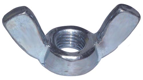 Гайка барашковая М3 DIN 315, оцинкованная сталь (американский тип) - фото