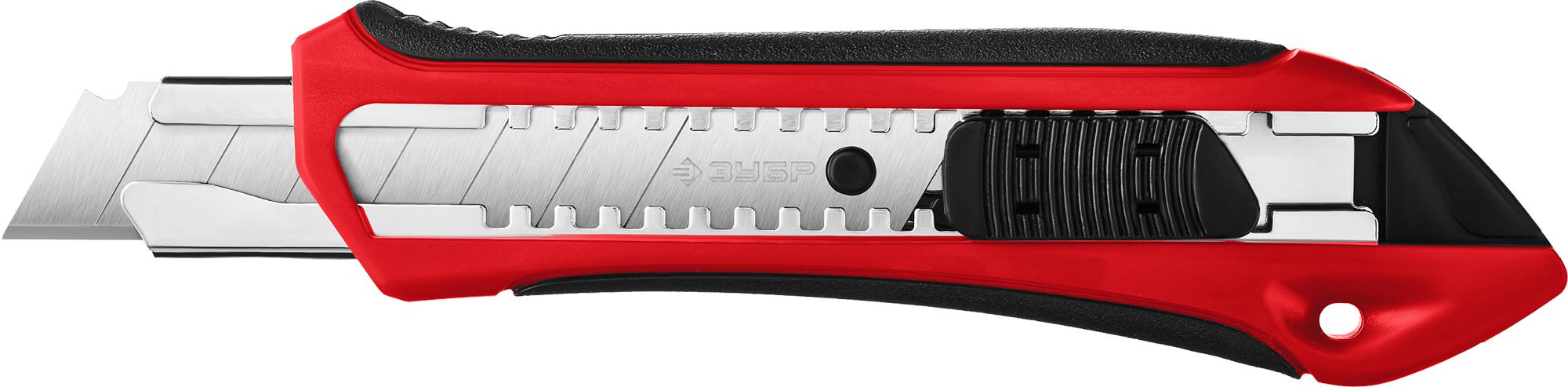 Нож с автостопом сегментированные лезвия 18 мм М-18А ЗУБР Мастер 09157_z01 - фото