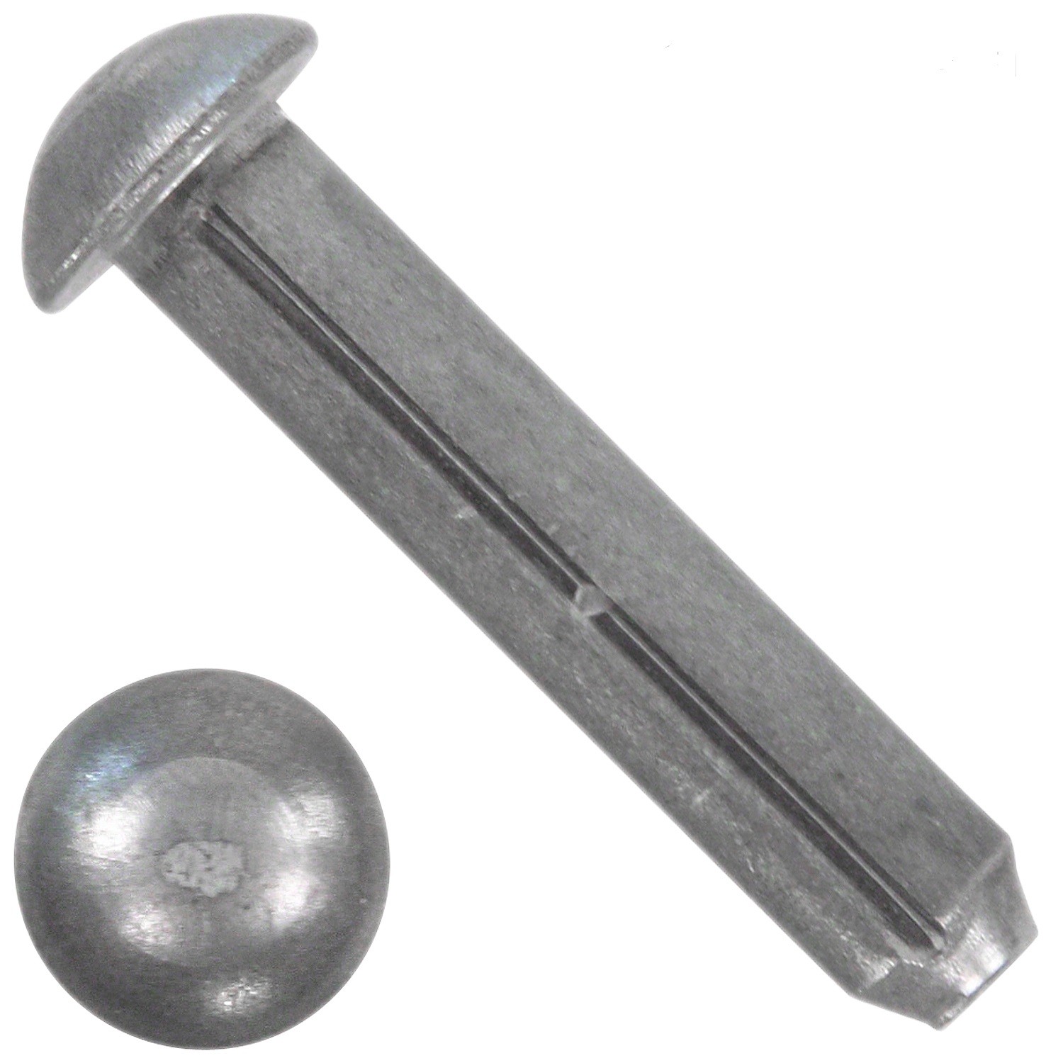 Штифт цилиндрический 5х8 мм DIN 1476 form A с полукруглой головкой, сталь без покрытия - фото