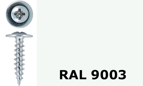 Саморез-клоп острый 4,2х38 окрашенный, RAL 9003 (сигнальный белый) - фото