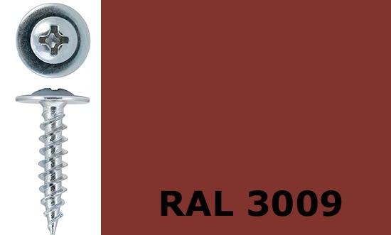 Саморез-клоп острый 4,2х19 окрашенный, RAL 3009 (оксид красный) - фото