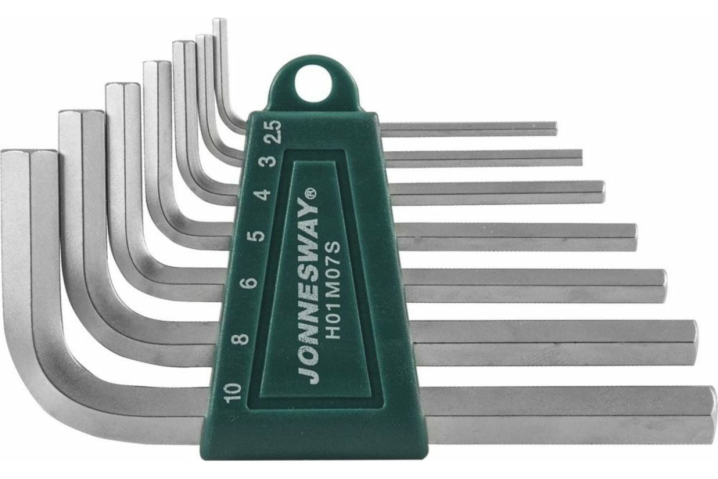 Комплект ключей-шестиграников (2,5-10 мм) Jonnesway H01M07S, 7 штук - фото