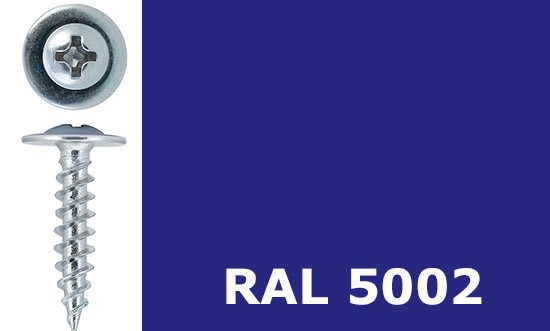 Саморез-клоп острый 4,2х13 окрашенный, RAL 5002 (ультрамариново-синий) - фото