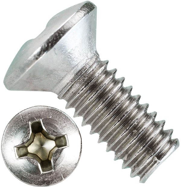 Винт с полупотайной головкой и крестообразным шлицем DIN 966 (ISO 7047), нержавеющая сталь А2 - фото