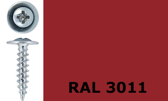 Саморез-клоп острый 4,2х13 окрашенный, RAL 3011 (коричнево-красный) - фото