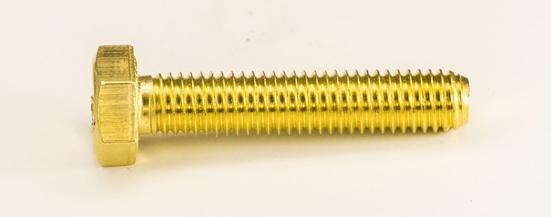 Болт шестигранный с полной резьбой DIN 933, латунь - фото