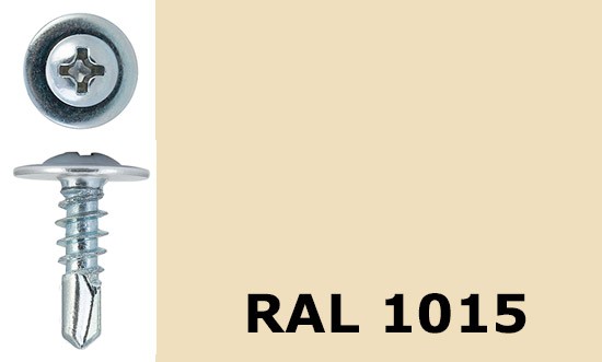 Саморез-клоп с буром 4,2х13 окрашенный, RAL 1015 (светлая слоновая кость) - фото
