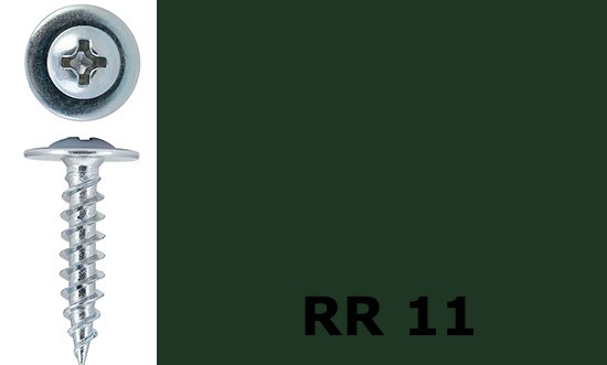 Саморез-клоп острый 4,2х16 окрашенный, RR 11 (зеленый) - фото