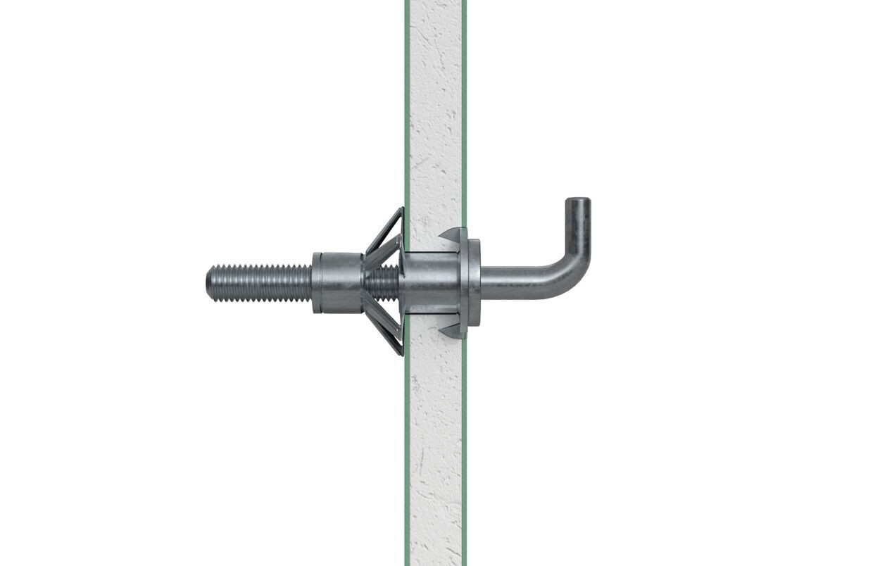 Дюбель с угловым крюком для пустотелых материалов HM WH 4х32 мм Fischer 522361, оцинкованная сталь, 4 шт в блистере - фото