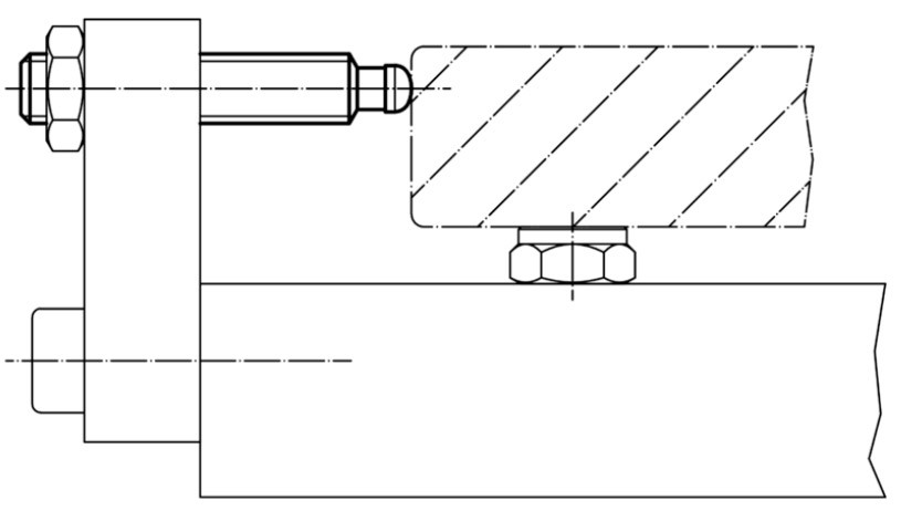Шпилька-винт стопорная с упорной цапфой и внутренним шестигранником DIN 6332 IS, оксидированная - фото