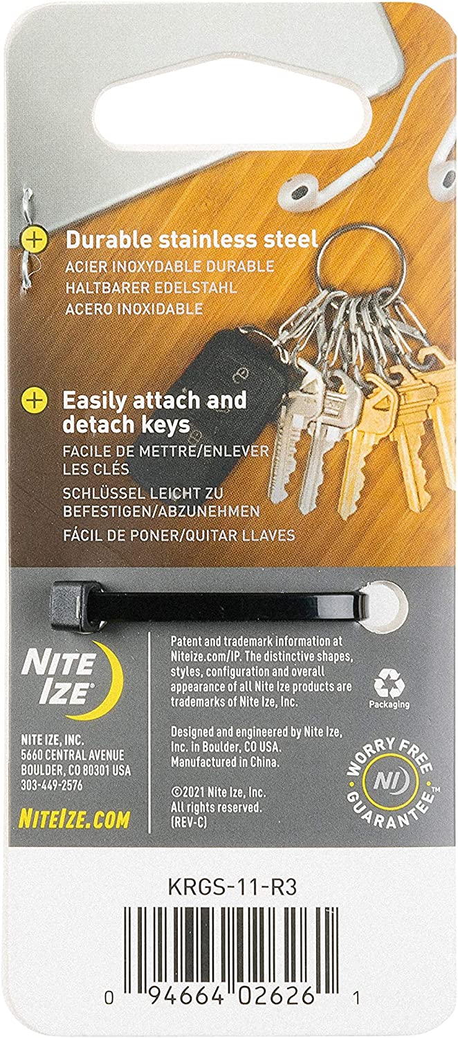 Набор карабинов для ключей Nite Ize KeyRing S-biner KRGS-11-R3, 6 шт, нержавеющая сталь - фото