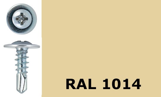 Саморез-клоп с буром 4,2х13 окрашенный, RAL 1014 (слоновая кость) - фото