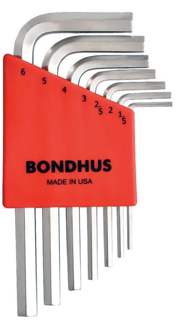 Набор шестигранных ключей (1,5-6 мм) Bondhus BriteGuard 16292, 7 штук, хромированные - фото